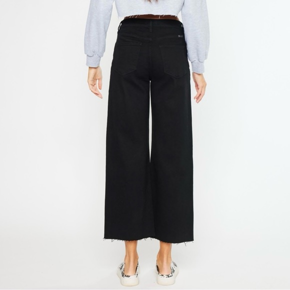 Kan Can Wide Leg Cropped Denim, Black - Picture 4 of 5